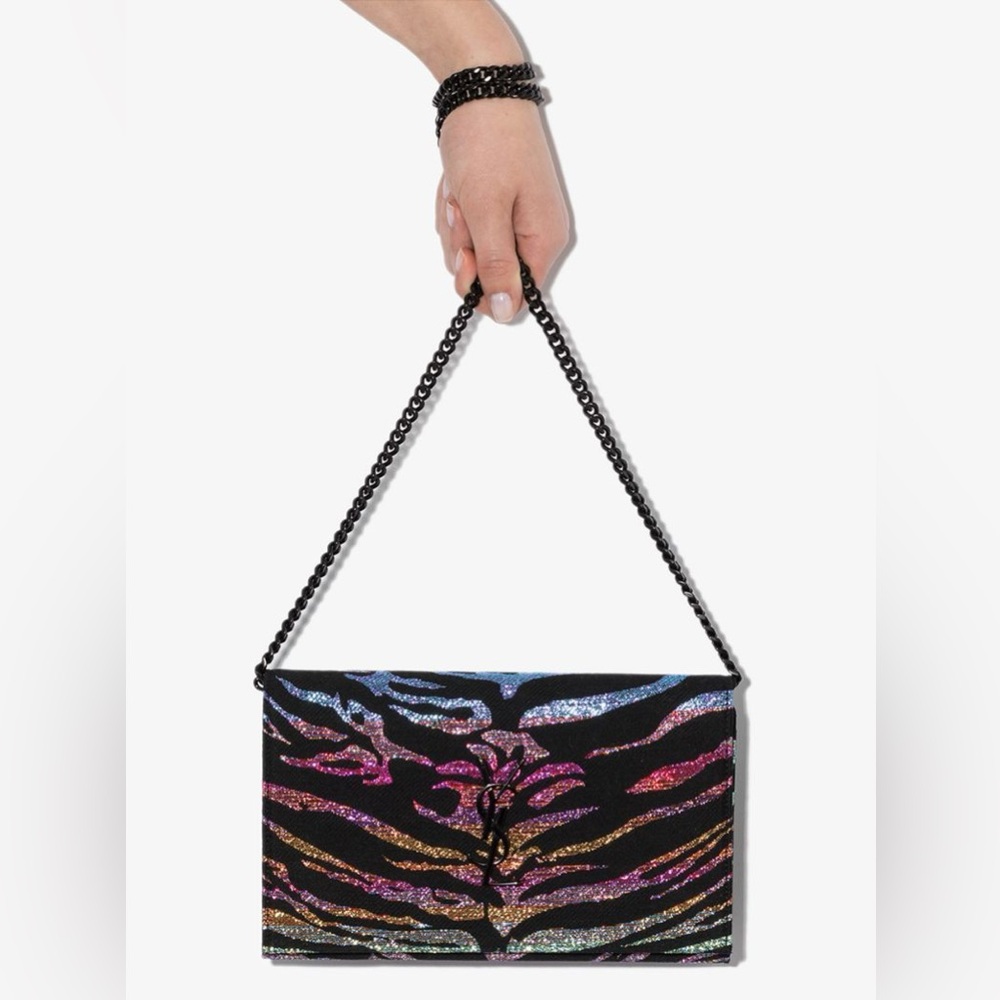 Saint Laurent Multicolor Zebra Pattern Shoulder B… - image 1
